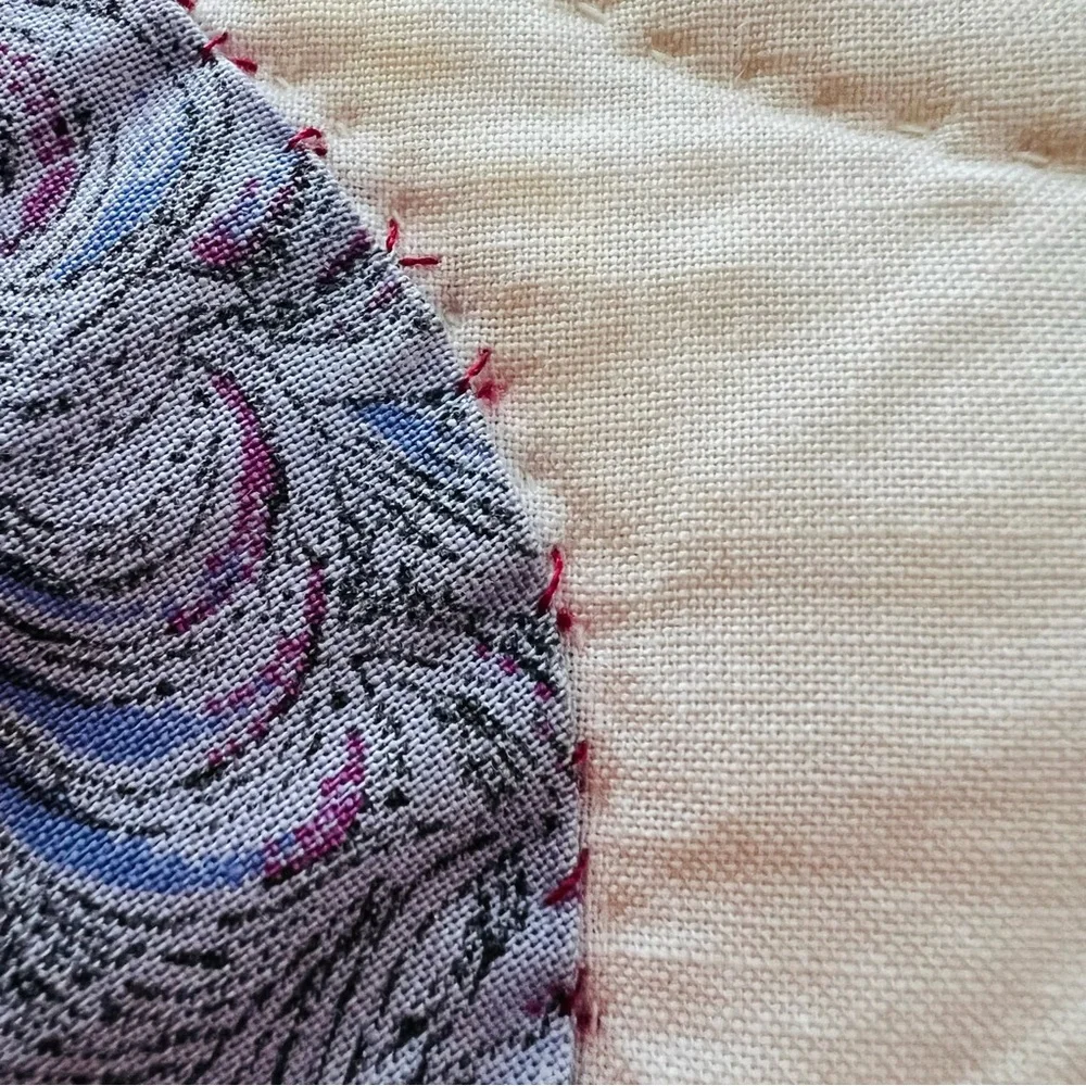 Vintage From 1970’s Handmade King Fan Quilt – 105” x 100”